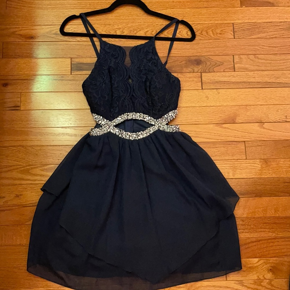 Blue sparkly formal dress